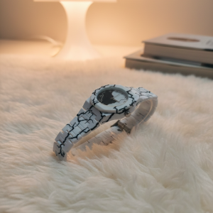 White & Black Arabic Numerals Watch